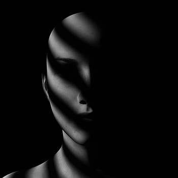 Dark, Shadow, Bw, Chb, Portrait, Face, Doll, Noir HD phone wallpaper