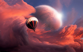 Ballon Flight Fantasy, balloon, flight, fantasy HD wallpaper