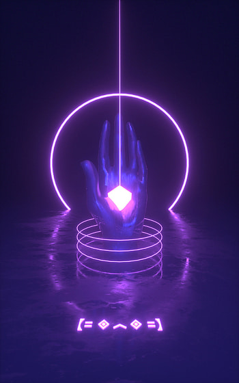 Art, Hand, Palm, Neon, Glow HD phone wallpaper