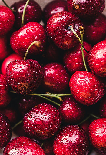 Red cherries, fresh fruit, close up HD phone wallpaper