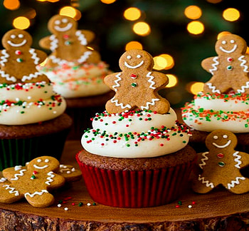 Gingerbread Cupcakes And Cookies, Sweet, Cookies, Gingerbread, Brown, Cupcakes HD wallpaper