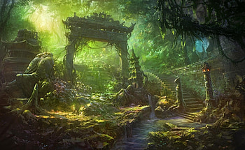 Fantasy Forest Landscape Cool HD wallpaper