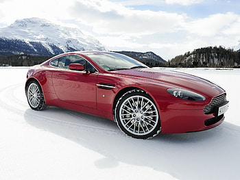 Auto, Mountains, Snow, Aston Martin, Cars, Side View, 2008, V8, Vantage HD wallpaper