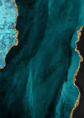 Teal Gold Agate 01' Poster by Aloke Design. Displate. , Watercolor , Flower background , Green Agate HD phone wallpaper