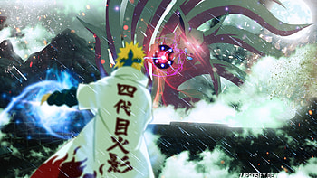 Tags: Anime, NARUTO, Kyuubi (NARUTO), Namikaze Minato, Rasengan HD wallpaper