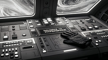 Navigate to Hyperspace — Spaceship Control Panel, Cockpit, Glove HD wallpaper