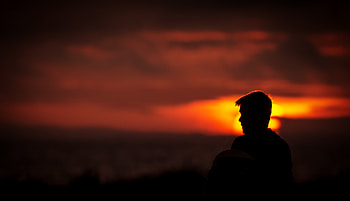 Sunset, Twilight, Dark, Silhouette, Dusk, Loneliness HD wallpaper