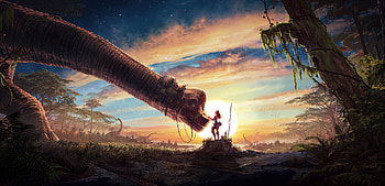 Durango Wild Lands A Good Friend , dinosaur, artist, artwork, digital-art HD wallpaper