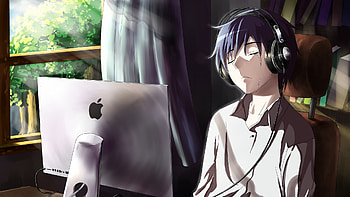 Computer, Sadness, Anime, Original, Tears HD wallpaper