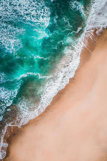 Nature, Sea, Waves, Beach, View From Above HD phone wallpaper