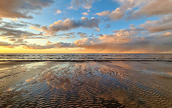 Clouds over Beach, clouds, Latvia, sea, beach HD wallpaper
