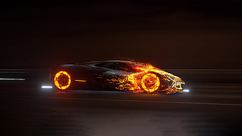 Lamborghini In Flames , lamborghini, cars, artstation HD wallpaper