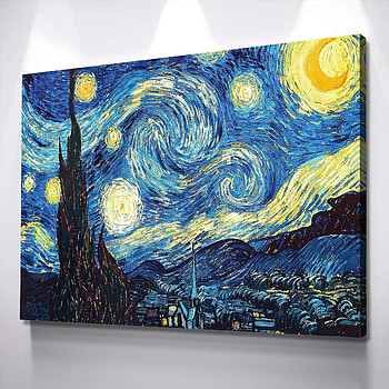 The Starry Night, Vincent van Gogh, famous painting, fine art print HD phone wallpaper