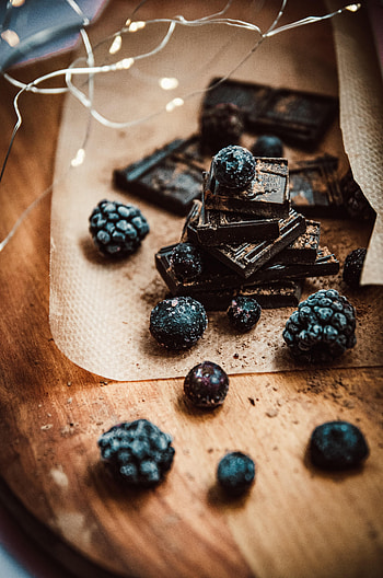 Food, Chocolate, Bilberries, Berries, Blackberry HD phone wallpaper