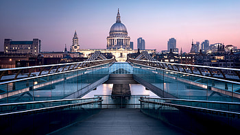 St Pauls Cathedral Millennium Bridge London HD wallpaper