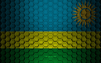 Rwanda flag, 3d hexagons texture, Rwanda, 3d texture, Rwanda 3d flag, metal texture, flag of Rwanda HD wallpaper