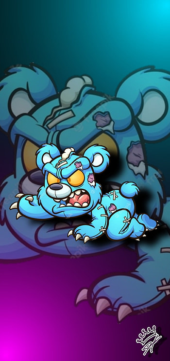 Evil Bear 3 MK, 11, 22, , 12, Galaxy, electric blue, 13, art, Max, Pro, Ultra, S20, S22, S, S21, Note, Samsung, Plus, 20, 21 HD phone wallpaper