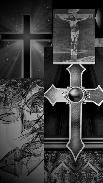 Abstract B&W Crosses, christ, white, black, cross HD phone wallpaper