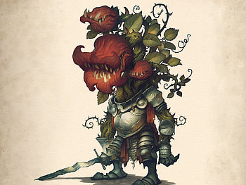 Roseknight, rose, halloween, fantasy, art, justin gerard, creature, armor HD wallpaper