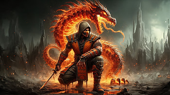 Scorpion Samurai Mortal Kombat , scorpion, mortal-kombat, games, artwork, art, digital-art, video-games HD wallpaper