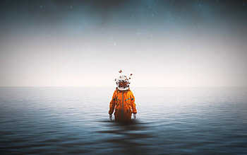 Butterflies, Astronauts HD wallpaper