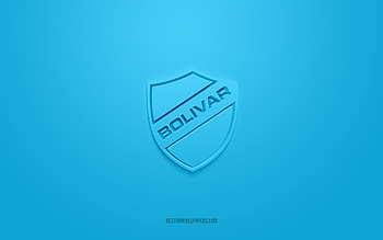 Club Bolivar, creative 3D logo, blue background, Bolivia Primera Division, 3d emblem, Bolivian football Club, Bolivia, 3d art, football, Club Bolivar 3d logo HD wallpaper
