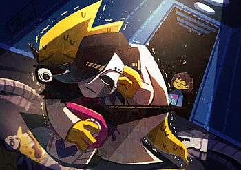 Epic Undertale : Mettaton EX, Frisk & Alphys Unite, Mettaton EX (Undertale), Frisk (Undertale), Alphys (Undertale), video game, Undertale HD wallpaper