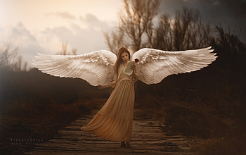 Girl With Wings Angel, girls, model, angel HD wallpaper