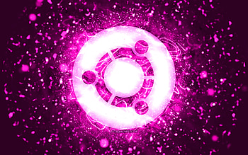 Ubuntu purple logo, , purple neon lights, Linux, creative, purple abstract background, Ubuntu logo, OS, Ubuntu HD wallpaper