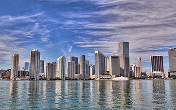 Miami Skyline, American city, Skyscrapers, Florida HD wallpaper