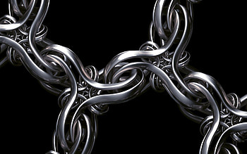 3D, Silver, Chain, Weaving, Braiding, Render, Serebo HD wallpaper