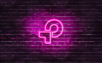 TP-Link purple logo, , purple brickwall, TP-Link logo, brands, TP-Link neon logo, TP-Link HD wallpaper