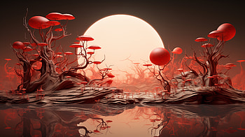 Red Alien Landscape, Sci Fi, alien landscape, red, red aesthetic, fantasy landscape HD wallpaper