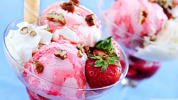 Strawberry ice cream, strawberry, graphy, , berries, dessert, berry, fruits, fresh, food, ice cream, summer, abstract HD wallpaper