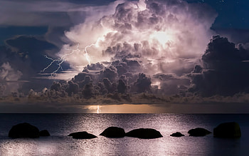 Storm Clouds over Ocean, storm, clouds, ocean, nature HD wallpaper