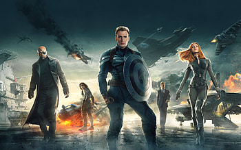 Black Widow, Nick Fury, Bucky Barnes, Chris Evans HD wallpaper
