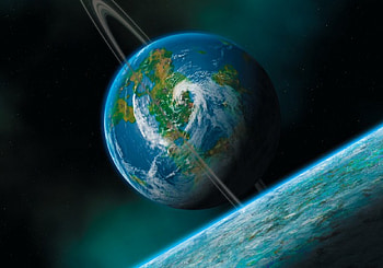 Earth like, space, rings, earth, planets HD wallpaper