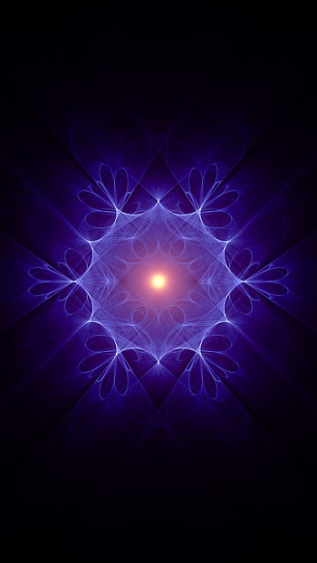 Blue, floral, fractal, abstraction, dark HD phone wallpaper