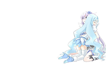 preaty cure, 2girls, cabello purpura, fondo blanco, cabello azul HD wallpaper