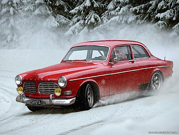 Santa Claus Drifting Car, santa-claus, drifting-cars, cars, drift, tires, smoke HD wallpaper