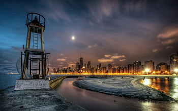 Cities, Building, Shore, Bank, Lighthouse, r, Chicago, Illinois HD wallpaper