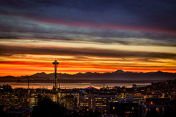 Cities, Sunset, Mountains, Building, Night City, Tower HD wallpaper