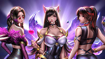 Kda Tifa Aerith Jessie , kda, league-of-legends, games, music, artstation HD wallpaper