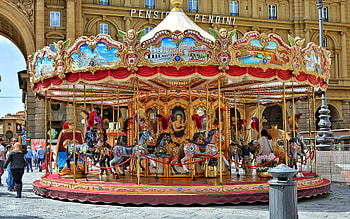 Merry-go-round, National day, Cowboy HD wallpaper