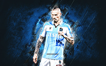 Marek Hamsik, Trabzonspor, Slovak footballer, attacking midfielder, blue stone background, football, Turkey HD wallpaper