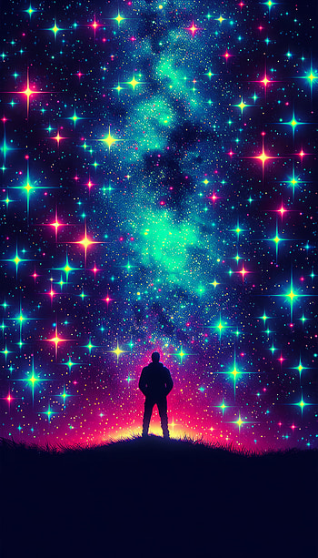 Stargazing Dreamscape - Enchanting Night Sky, Stars, silhouette, galaxy, cosmic HD phone wallpaper