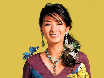 asian beauty, butterflies, asian, pretty, face, beauty HD wallpaper
