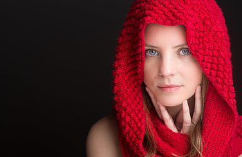 ღ, Woman, Scarf, Blue eyes, Lipstick HD wallpaper