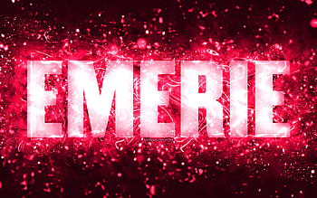 Happy Birtay Emerie, , pink neon lights, Emerie name, creative, Emerie Happy Birtay, Emerie Birtay, popular american female names, with Emerie name, Emerie HD wallpaper