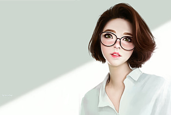 Cute Woman Women With Glasses Artwork, fantasy-girls, woman, artwork, digital-art HD wallpaper